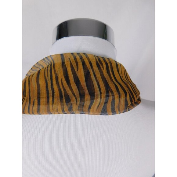 Yellow Black Tiger Leopard Sheer Scarf Boho OS - Picture 7 of 10